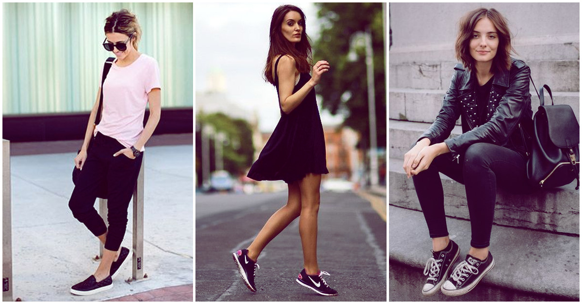 Cómo usar tus tenis negros y crear un look de diez