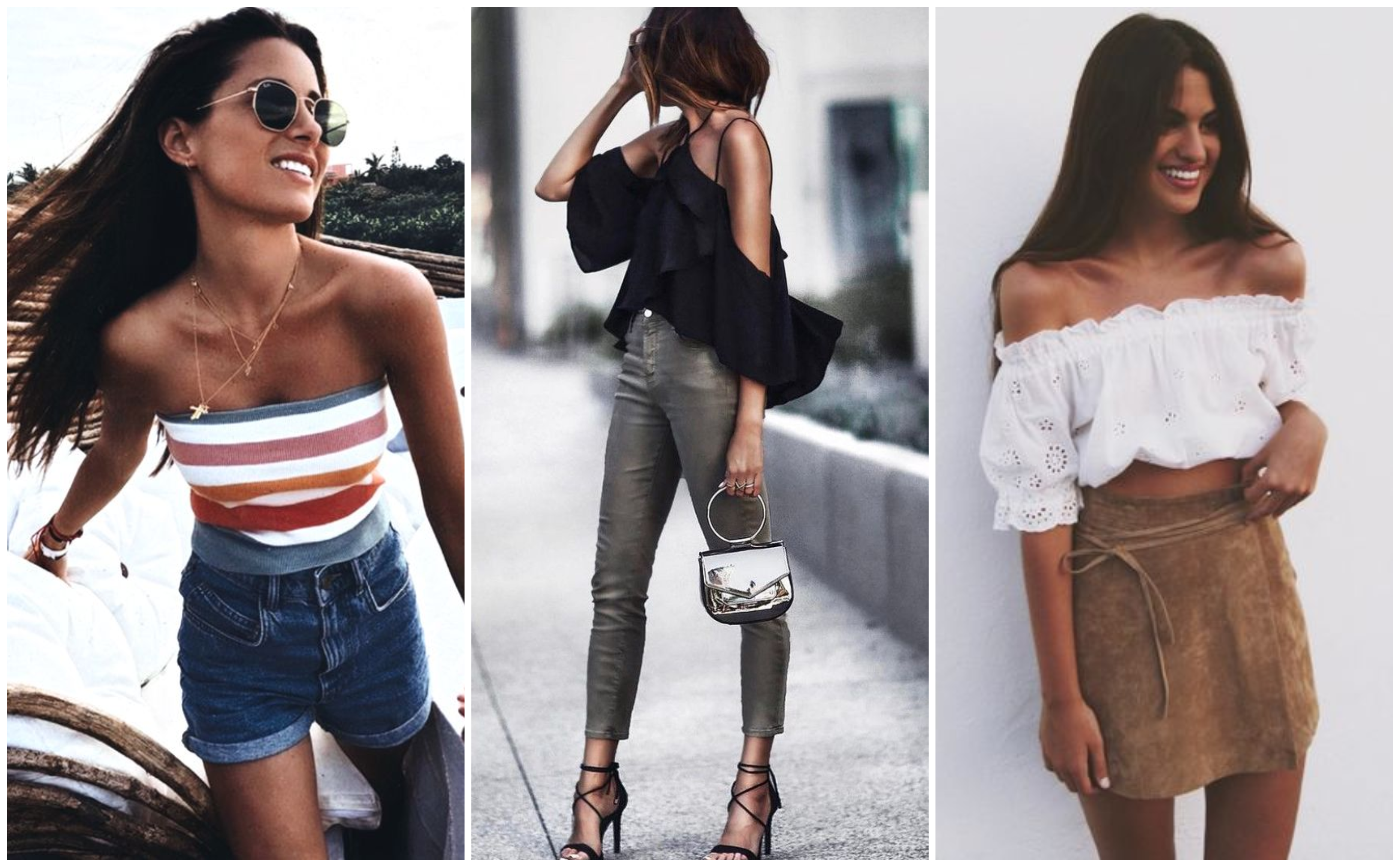 Crea diferentes looks con ayuda de una blusa off shoulder