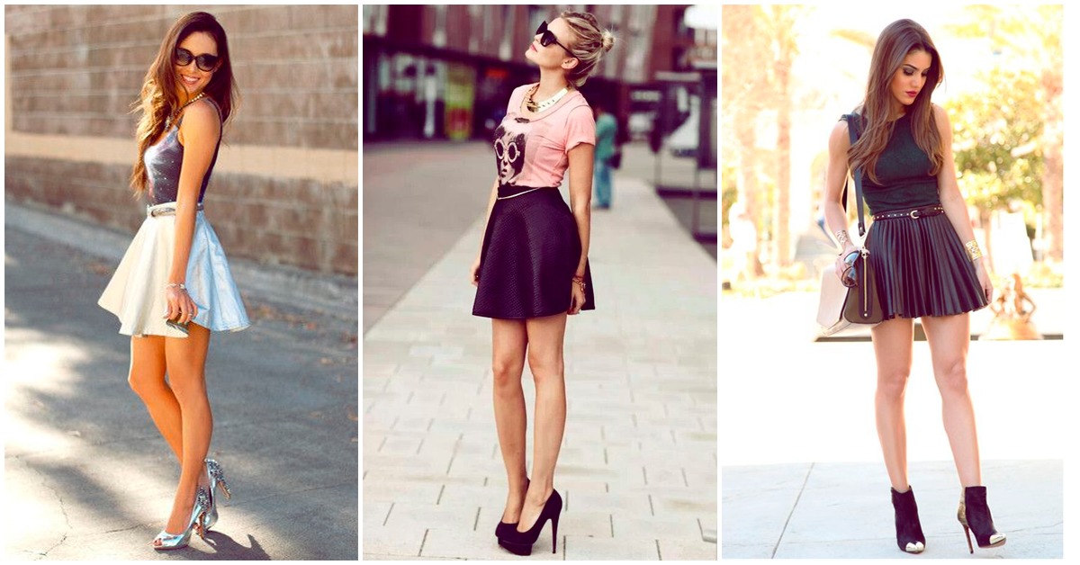 Crea outfits muy sexys y femeninos con falda skater