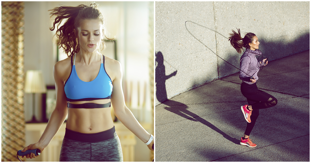 Entrenamiento en casa con cuerda para saltar  ¡Baja 2 kilitos en dos semanas!