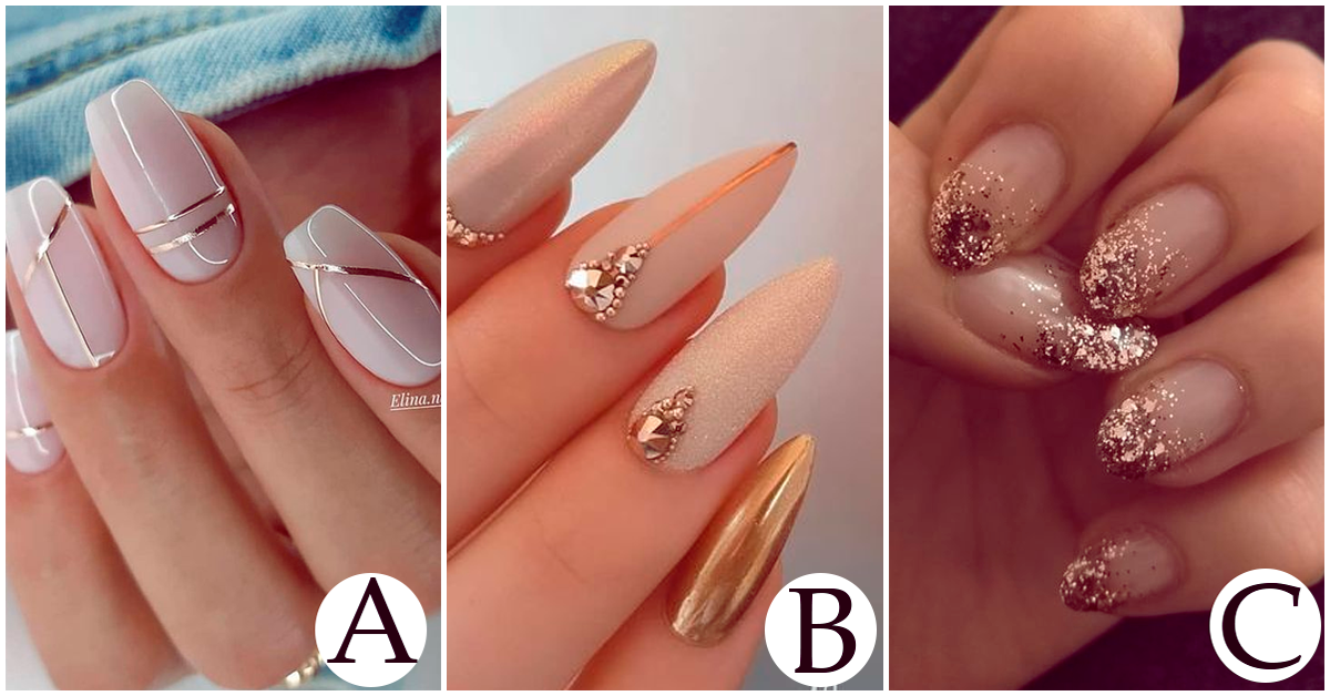 Un toque dorado en tus uñas las hará lucir muy elegantes